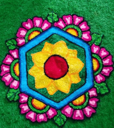 Floor Rangoli Design Backdrop