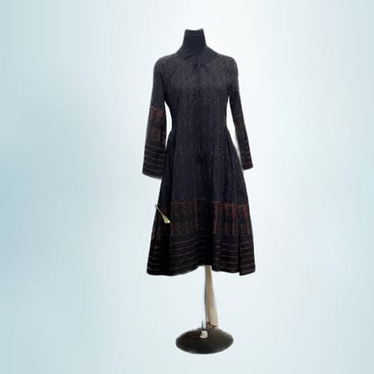 Black Cotton Ethnic Kurti | Traditional Print Detail | Ethnic Casual