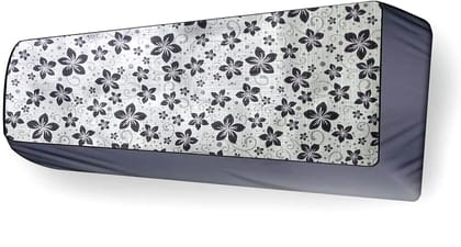 Grey Floral Split AC Cover - 1.5 Ton Indoor & Outdoor Waterproof/Dustproof  by Ruhi Import Store