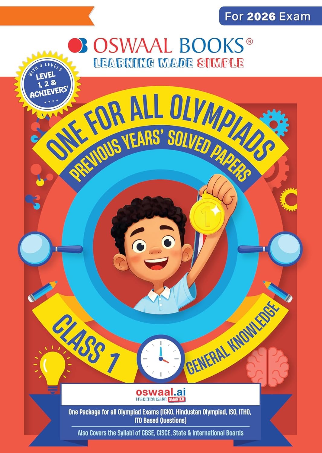 Oswaal One For All Olympiads Previous Year Paper Solved papers General Knowledge Class 1 with Complete Package of Olympiad PAPER,AND PREP-CUM [Paperback] [Oct 30, 2024] Oswaal