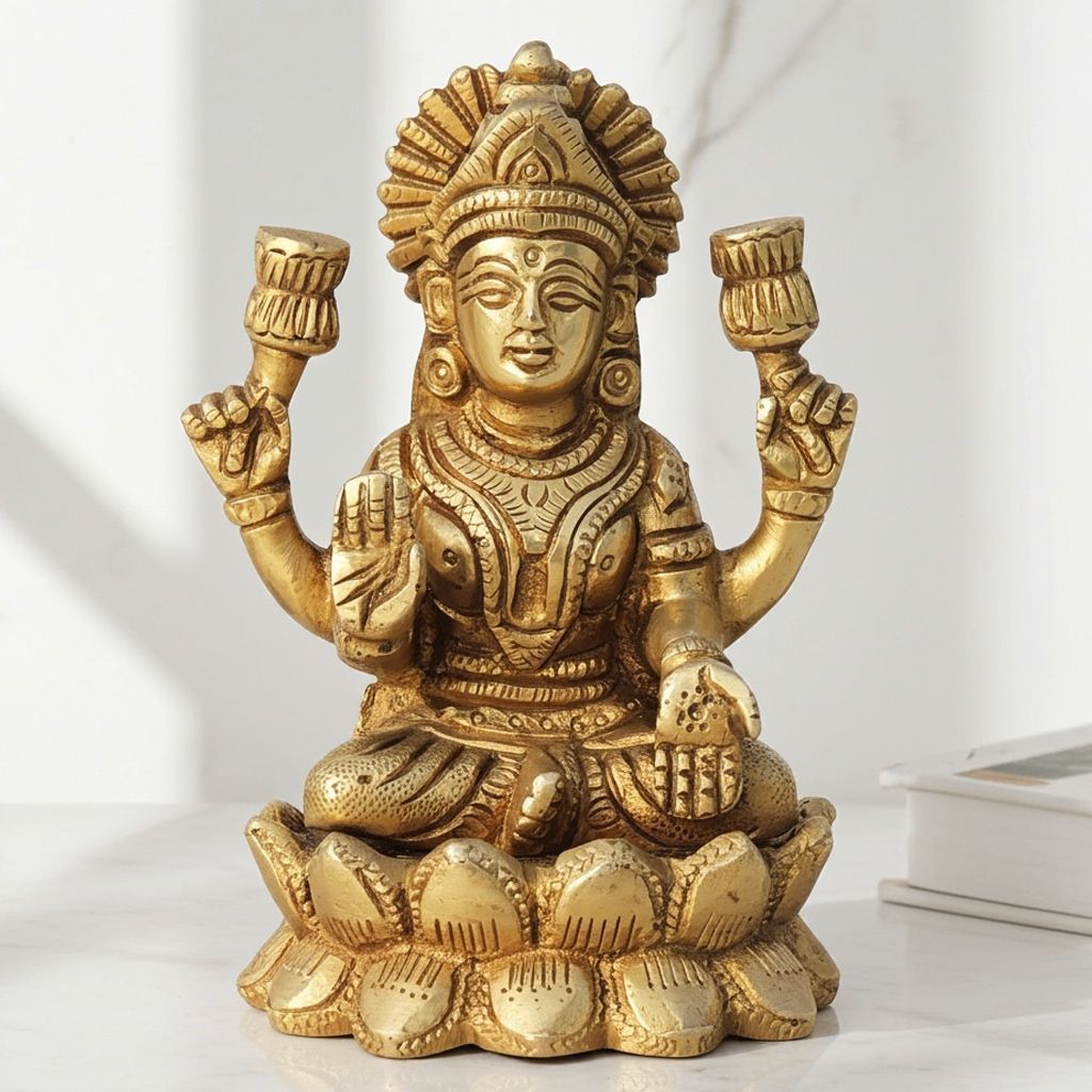 Brass Showpiece Laxmi Ji God Idol Statue (BSMAS1426 L)