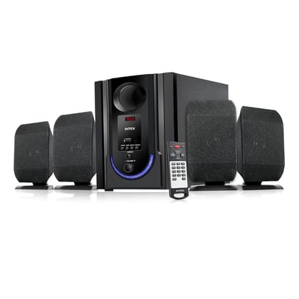 Intex ROAR-4701 Auxiliary, Bluetooth Deep Bass Home Theater with Subwoofer 4.1 Channel with 70W Premium Signature Sound, Multiple Connectivity Modes, Master Remote and Sleek Finish (Black)