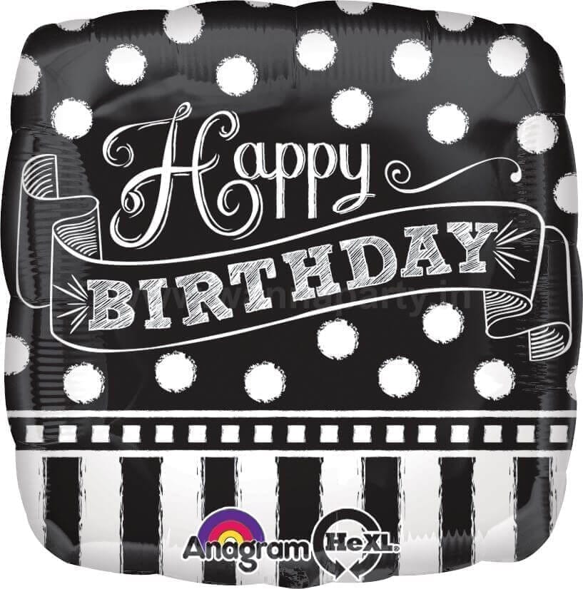 Wanna Party HaPPy Birthday Chalkboard Balloons 18"