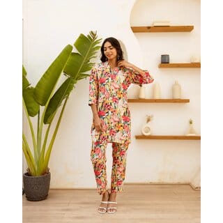 Elara Women's Floral Co-ord Set - Chic and Comfortable Matching Outfit