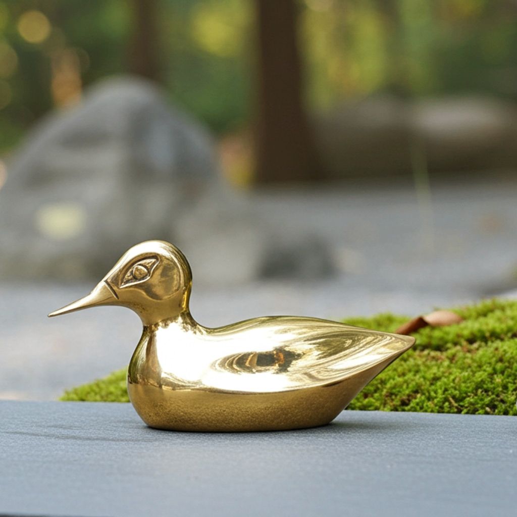 Brass Showpiece Duck Statue (ANMAS094)