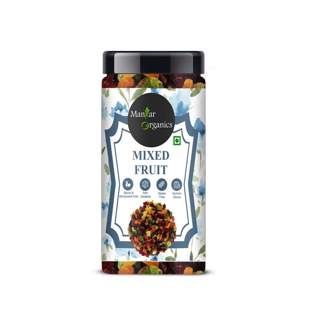 ManHar Organics Dried Fruits Mix Jar 170gm | Kiwi, Pineapple, Papaya, Pomelo, Berries & Mango | Rich in Vitamins, Minerals & Fiber | Healthy Snack for All Ages
