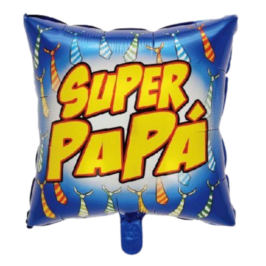 18 Square Colorful Super Papa Balloon
