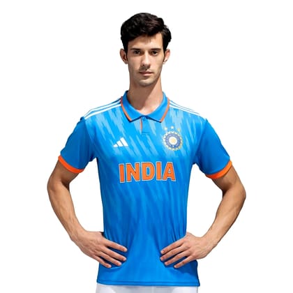 Adidas Official India Cricket ODI Replica Jersey (Men's): Celebrate Team India's Excellence in Style and Comfort (Colour - BLUE, Size - L) by Total Sporting And Fitness Solutions Pvt Ltd Adidas Official India Cricket ODI Replica Jersey (Men's): Celebrate Team India's Excellence in Style and Comfort (Colour - BLUE, Size - L) by Total Sporting And Fitness Solutions Pvt Ltd