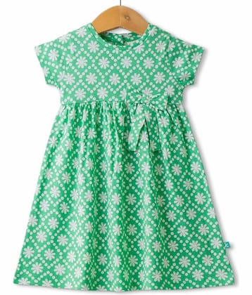 Juscubs Pack of 1 Baby Girls Cotton Dress ( Green )