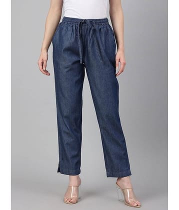 Janasya - Blue Denim Regular Women's Casual Pants ( Pack of 1 )