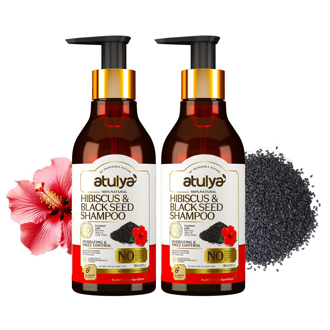 Atulya Hibiscus & Black Seed Hair Shampoo Combo - 300ml Each (Pack of 2)