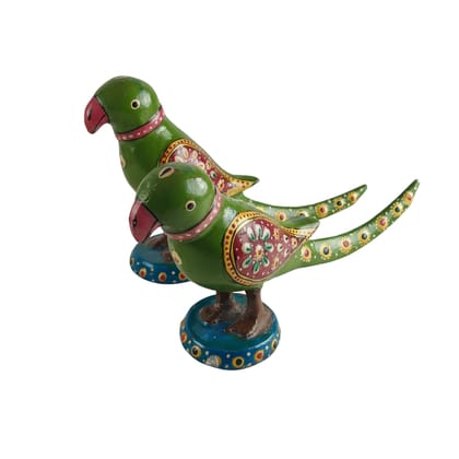Saadhya Decors Handcrafted Decorative Parrot Pair Showpiece – 14 cm