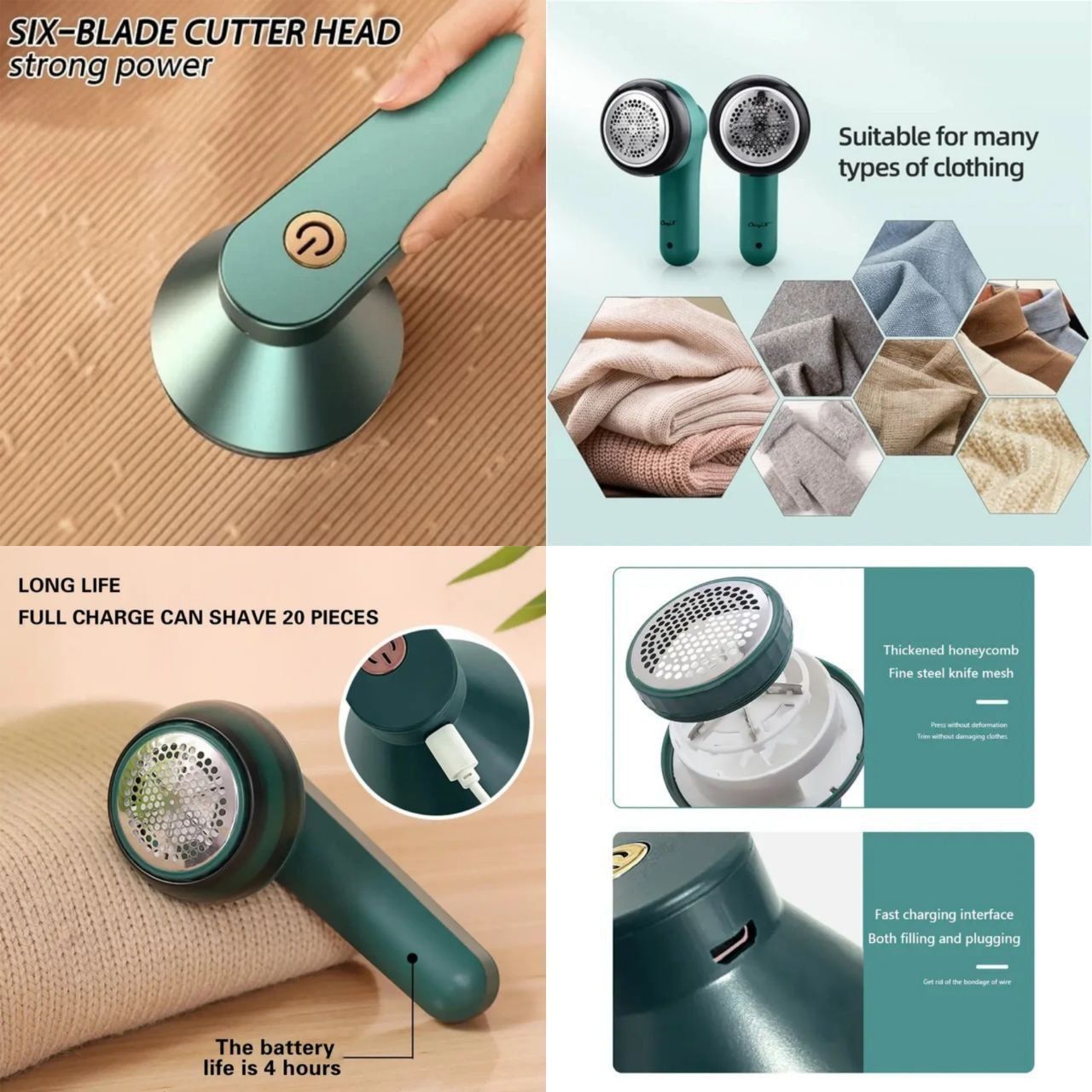 Electric Lint Remover, USB Rechargeable Fabric Defuzzer, Reusable Cordless Sweater Shaver can be Used Anywhere, Bobbling Remover for Clothes, Wool Pilling Lint Remover