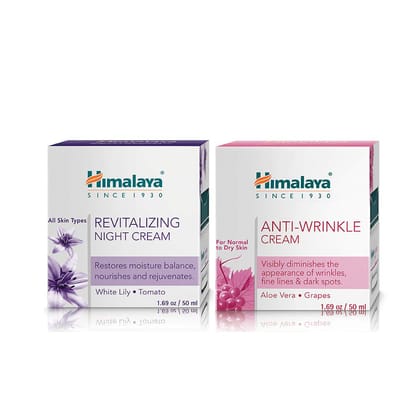 Himalaya Herbals Revitalizing Night Cream, 50ml and Himalaya Herbals Anti-Wrinkle Cream, 50g Himalaya Herbals Revitalizing Night Cream, 50ml and Himalaya Herbals Anti-Wrinkle Cream, 50g - 50gm