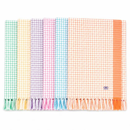 Rainbow Checks Towels ( Pack of 6 )