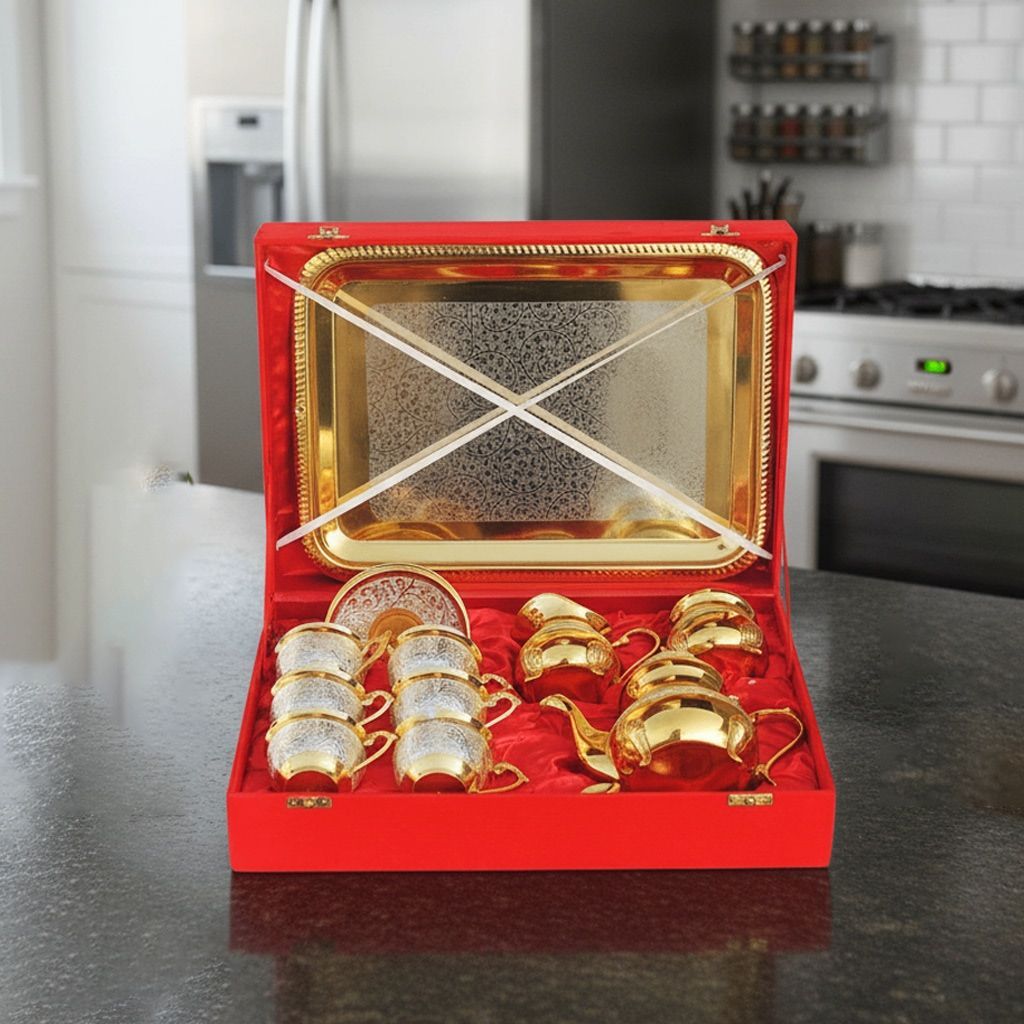 Brass Decorative 6 Pieces Tea Cup Set (BMAS290 G)