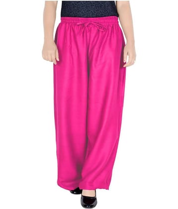 Sttoffa - Pink Rayon Loose Fit Women's Casual Pants  ( Pack of 1 )