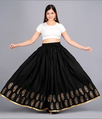FABRR - Black Cotton Women's A-Line Skirt ( Pack of 1 )