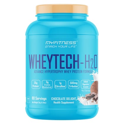 Myfitness Wheytech H2O | 35g Protein Per Serving | 3g Creatine Monohydrate | 1000mg Citrulline | 500mg Tribulus | Added Digestive Enzymes | 2kg | 80 servings Myfitness Wheytech H2O | 35g Protein Per Serving | 3g Creatine Monohydrate | 1000mg Citrulline | 500mg Tribulus | Added Digestive Enzymes | 2kg | 80 servings