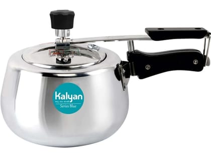Kalyan Belly Induction Base Aluminium Pressure cooker (Innerlid, Blue) - 1.5  Litre
