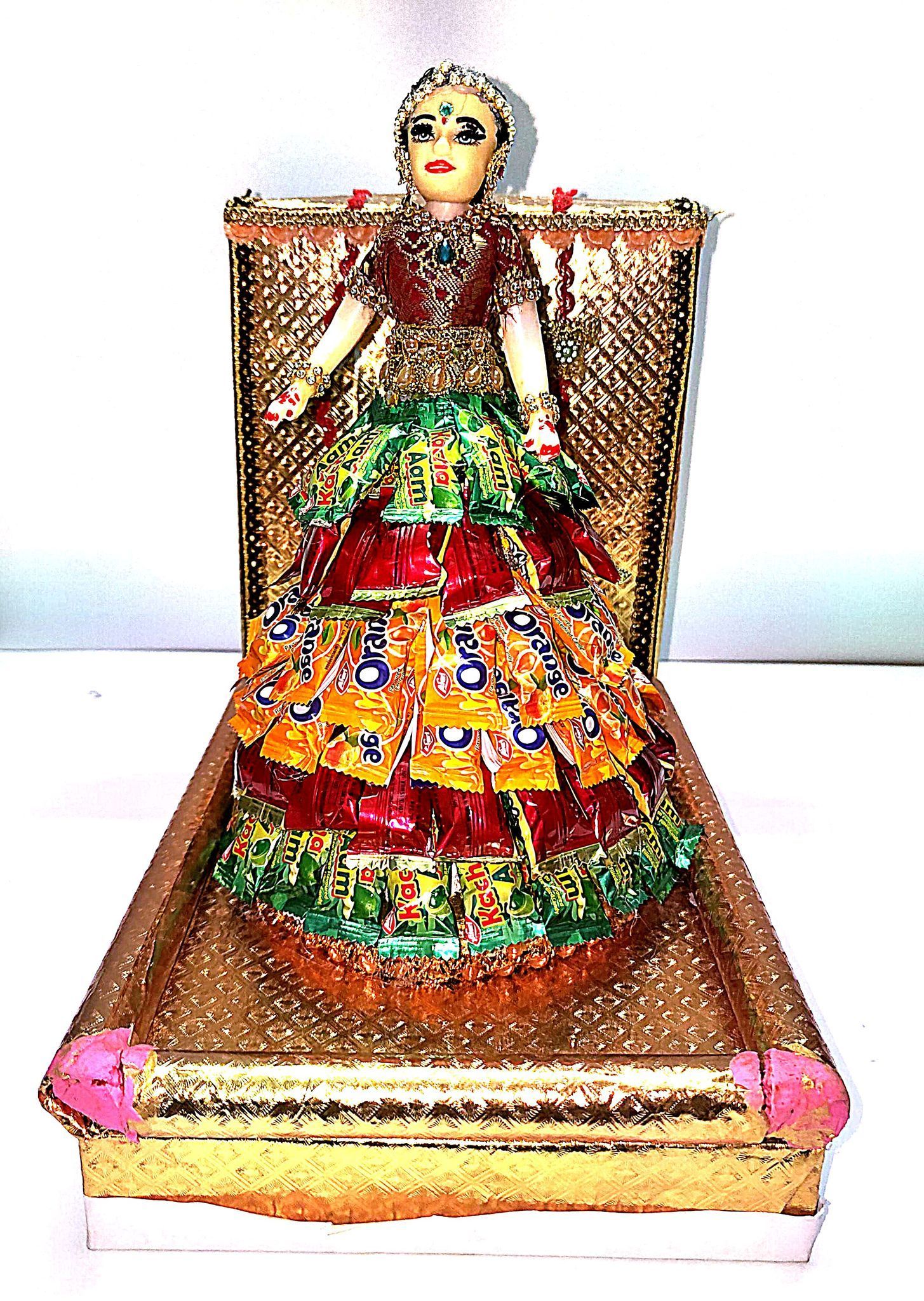 Aam Aadmi Party Orange Candy Wrapper Doll in Golden Box