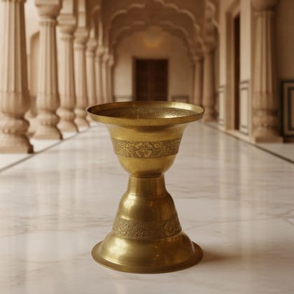 Brass Antique Peekdaan | Traditional Metal Spittoon | Heritage Decor, Height : 6.5 Inch (FMAS088 B)