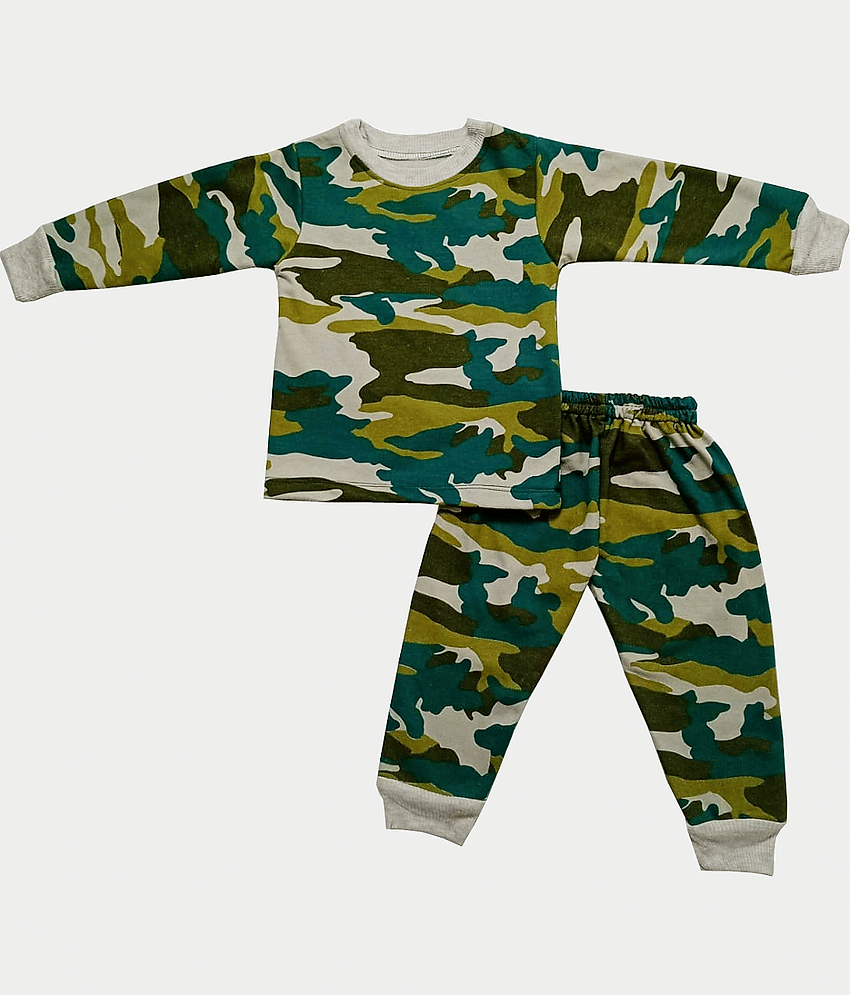 harshvardhanmart.com Pack of 1 Unisex for Baby Fleece T-Shirt & Trouser ( Multicolor )