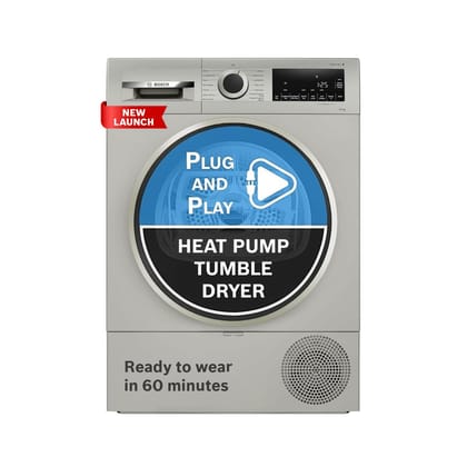 Bosch 10 kg Fully Automatic Front Load heat Pump Tumble Dryer | 100% Drying, 0% Effort | 5 Drying Options | Reduces 99.9% Allergens | Ready-to-Wear No Crease (2026 model, WQG2520XIN, Silver Inox) Bosch 10 kg Fully Automatic Front Load heat Pump Tumble Dr