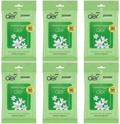 Godrej Aer Power Pocket Bathroom Fragrance - Floral Delight 10g (Pack of 6) Godrej Aer Power Pocket Bathroom Fragrance - Floral Delight 10g (Pack of 6)