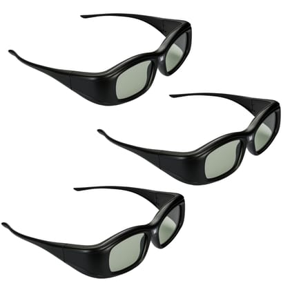 3D HUB INDIA DLP 3D Glasses for All Brands of DLP Full HD 3D Projectors | Active Shutter Eyewear for Side by Side & Over Under 3D Videos | Not for Red Cyan, 3D Ready Projectors or 3D TVs | Pack of 3 3D HUB INDIA DLP 3D Glasses for All Brands of DLP Full 