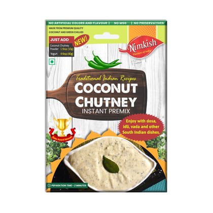 Nimkish Coconut Chutney Instant Spice Mix | 60g | Onion Ginger Garlic Already in Mix | Himalayan Recipe