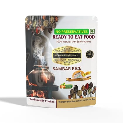 Sambar Rice COMBO (Sambar200gm+Rice 200gm) | No Added Preservative and Colours | Serve Hot Anytime Anywhere with our Flameless Food Heater inside the Pack | Indian Tasty Flavour Ready to Eat Sambar Rice