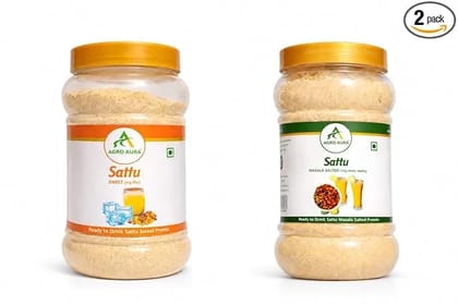 Sattu Combo, Sweet and Masala Salted, Ready to Drink Premix, High in Protein & Fibre, Naturally Energizing