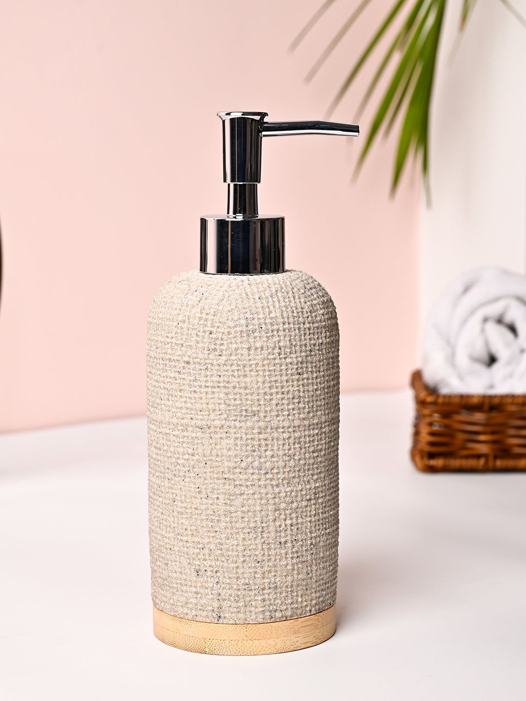 VON CASA Off-White Polyresin Soap Dispenser - 310ml