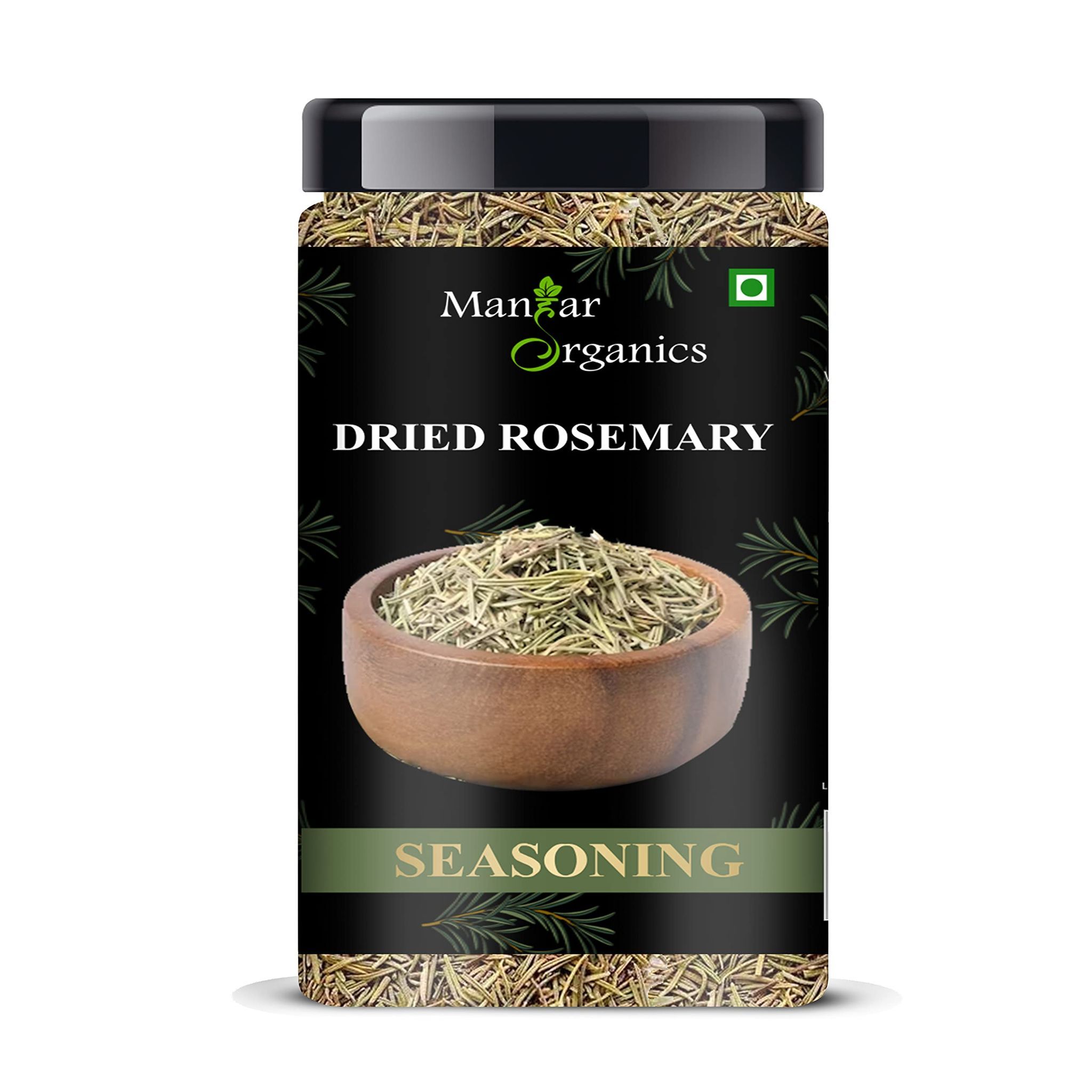 ManHar Organics Dried Rosemary Leaves Jar 200gm | Aromatic Herb for Cooking, Seasoning, Marinades & Baking | Mediterranean Flavor | Rosemary Herbal Tea for Hair Growth