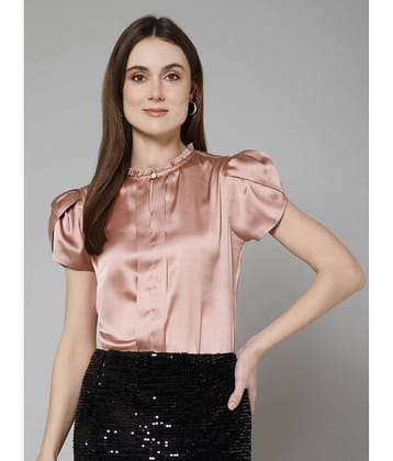 Purys Women's Satin Regular Top ( Pink )