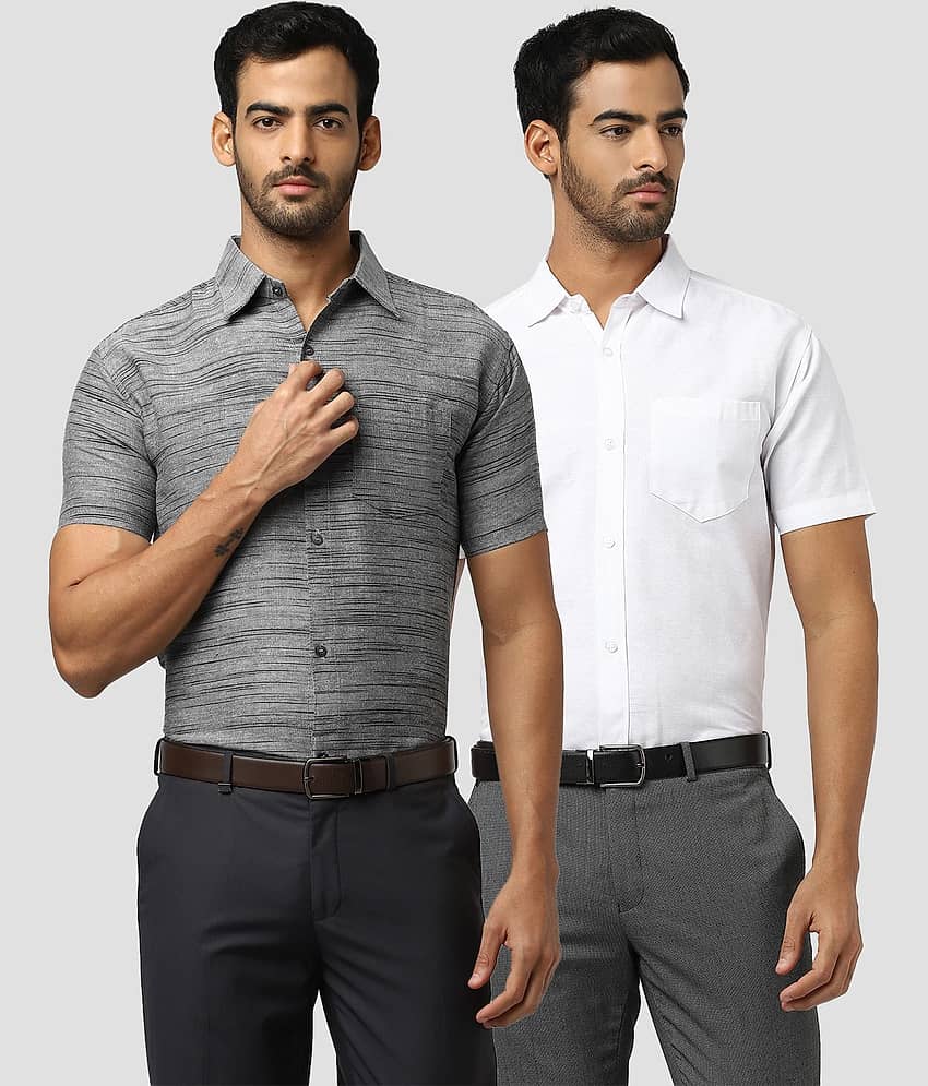 DESHBANDHU DBK - Multicolor Cotton Regular Fit Men's Formal Shirt ( Pack of 2 )