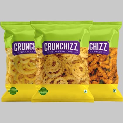 CRUNCHIZZ - 3 in 1 CHAKLI COMBO I SPRING, JILEBI & TOMATO Murukku I Traditional South Indian Recipe I No Artificial Additives I Authentic & Crunchy I 250 Gram Each I Total 750 Grams CRUNCHIZZ - 3 in 1 CHAKLI COMBO I SPRING, JILEBI & TOMATO Murukku I Traditional South Indian Recipe I No Artificial Additives I Authentic & Crunchy I 250 Gram Each I Total 750 Grams