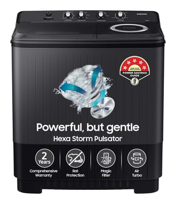 Samsung 11.5 Kg Semi-Automatic Top Load Washing Machine Appliance (WT11A4260GD/TL,Dark Gray) Samsung 11.5 Kg Semi-Automatic Top Load Washing Machine Appliance (WT11A4260GD/TL,Dark Gray) - Dark Gray Body - Ebony Black Base / 11.5 kg
