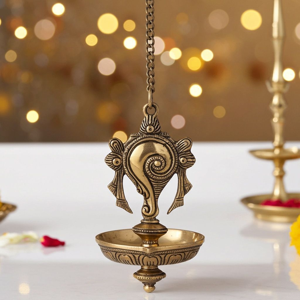 Brass Wall Hanging Shank Antique Deepak (BSMAS898 B)