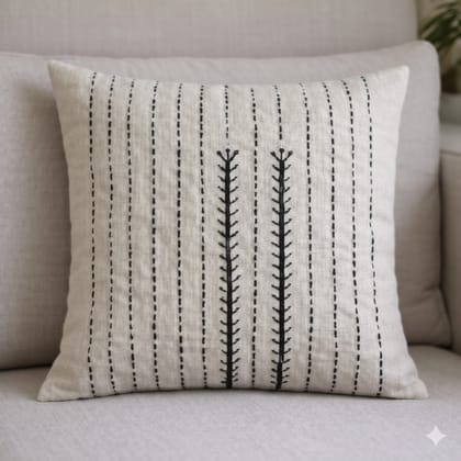 Nature Craaft Elegant Hand Embroidered Cotton Cushion Cover 2 Pc