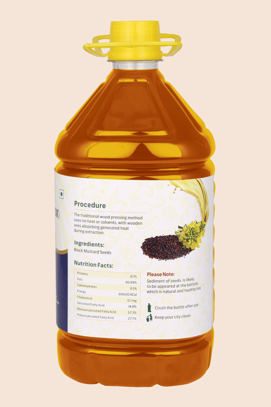 Green Habits Cold Pressed Black Mustard Oil (5 Litre) | 100% Natural & Chemical-Free | Traditional Cooking & Pickling