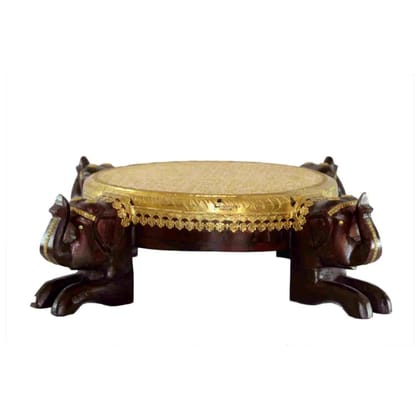 Beautiful Elephant Hand Brass Bajot Table For Home Decor