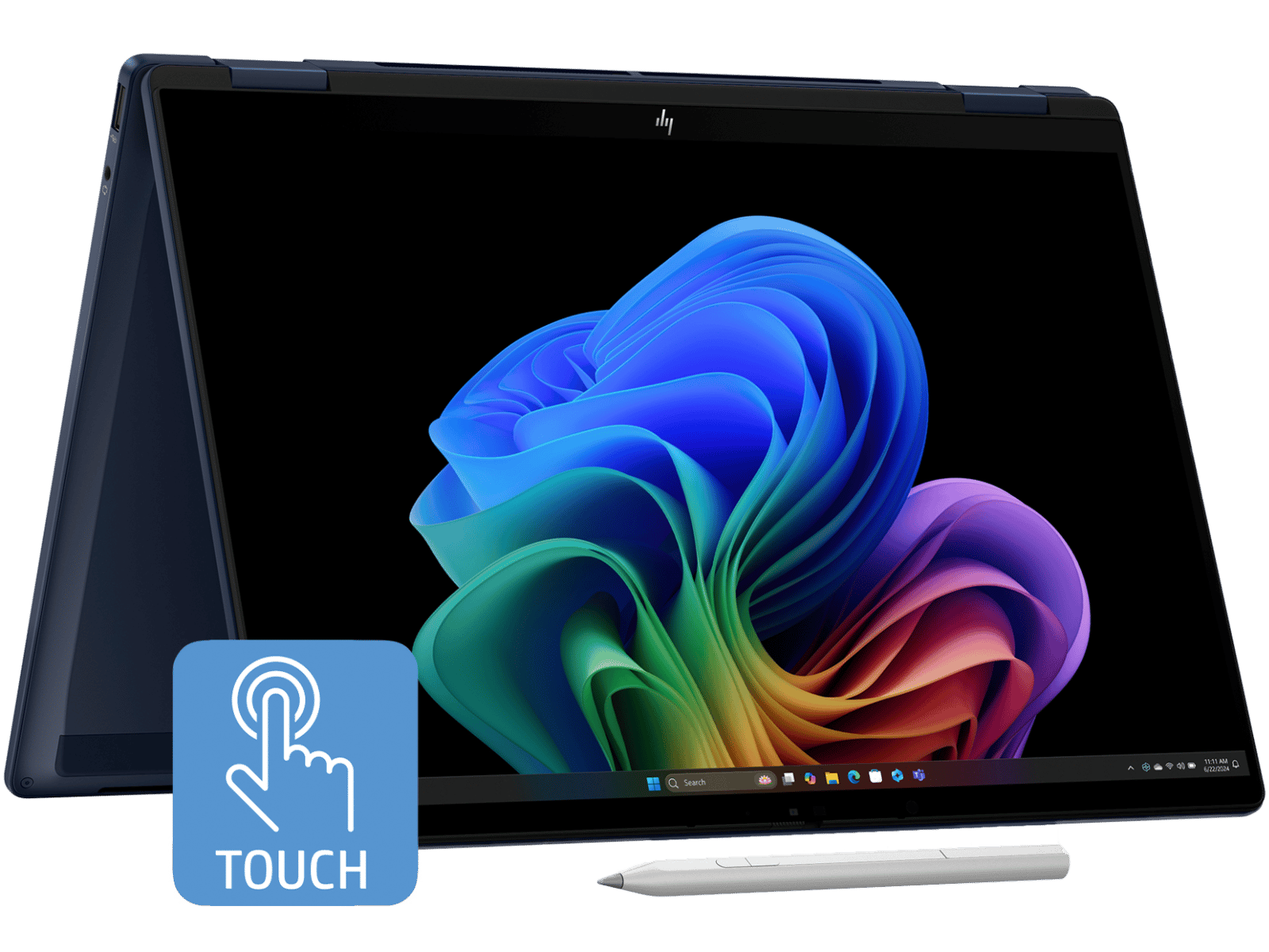 HP OmniBook X Flip Next Gen AI PC, Intel® Core™ Ultra 7 processor, UWVA touch display with Intel® Arc™ Graphics, 32 GB LPDDR5x-8533 RAM, 1 TB SSD Hard Drive, Blue, 14-fm0029TU.