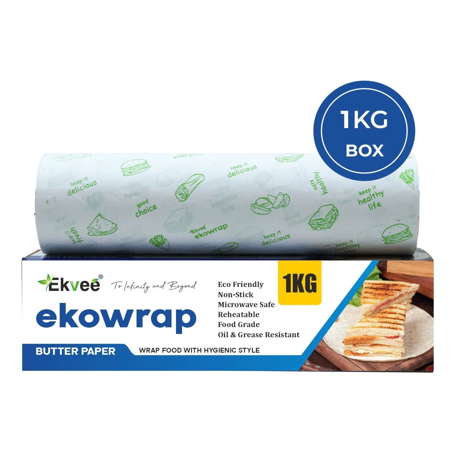 Ekowrap Butter Paper 1 kg Roll in Box Pack of-1