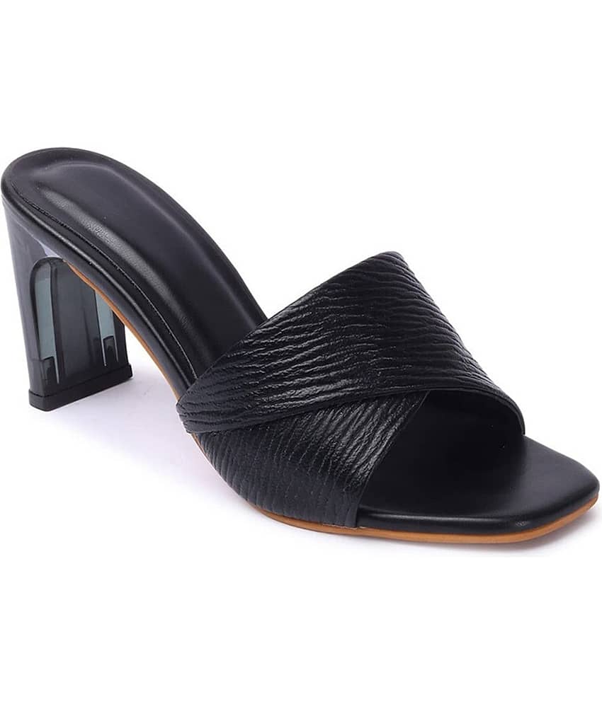 Stepee Black Women's Sandal Heels