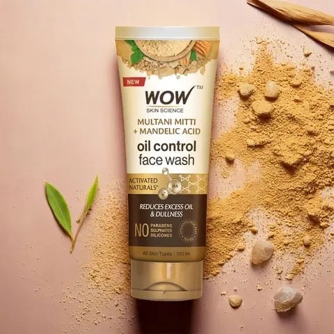 Buy 1 Get 1 Free - Wow Skin Science Purifying Multani Mitti Face Wash, Oil-Control & Brightening Gel  - 100 ml (Pack of 2)