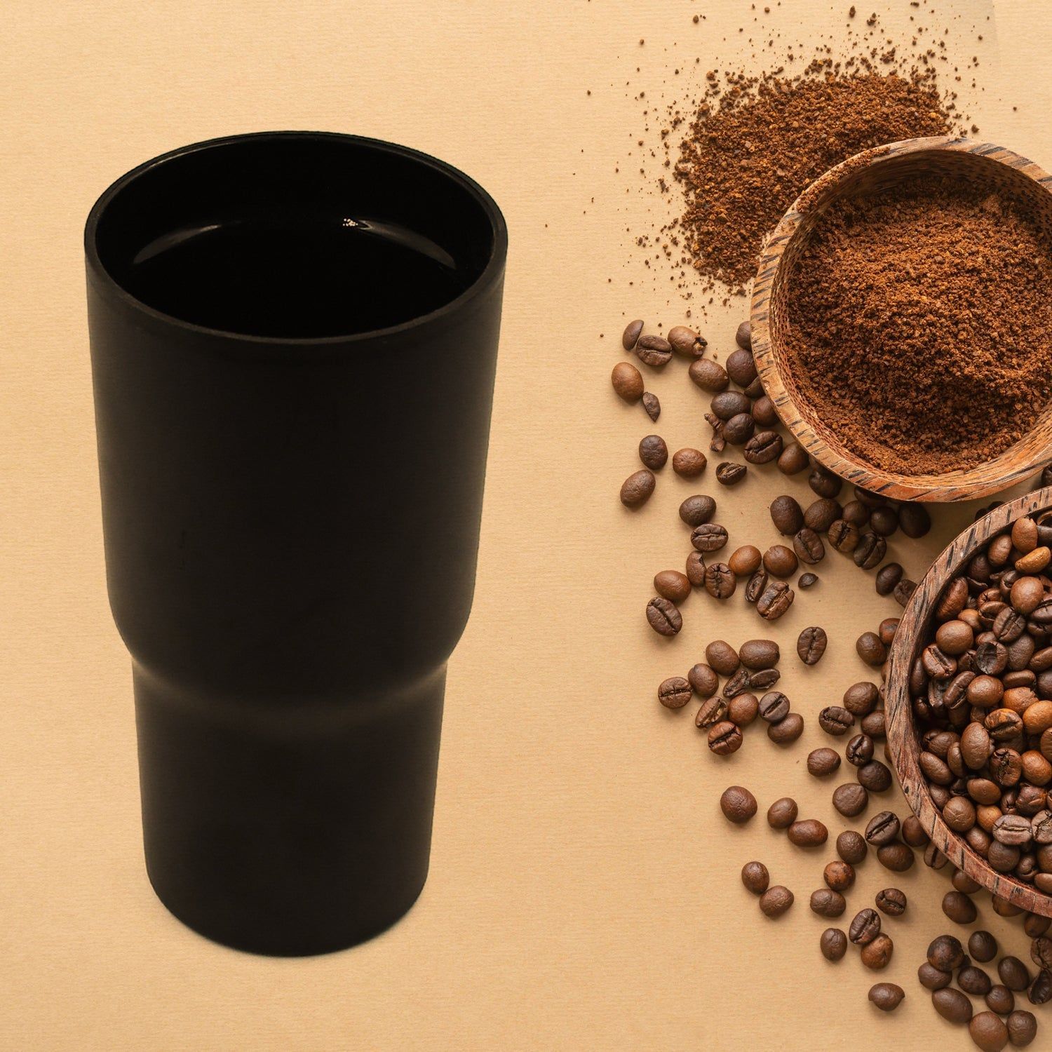 STAINLESS STEEL VACUUM INSULATED GLASS COFFEE CUPS DOUBLE WALLED TRAVEL MUG, CAR COFFEE MUG, Tumbler (590ml)