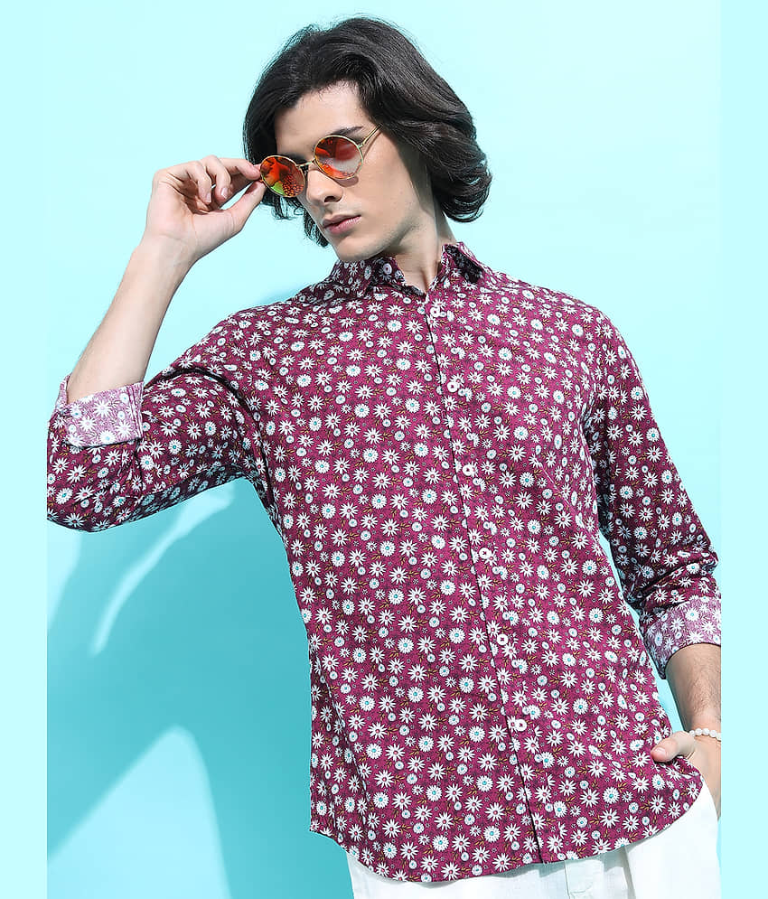 Ketch 100% Cotton Regular Fit Printed Full Sleeves Men's Casual Shirt - Blue ( Pack of 1 )