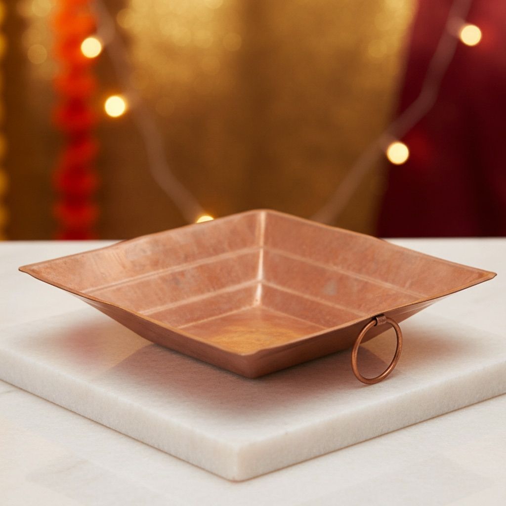 Copper Hawan Kund | Large Size Havan Kund for Temple & Home, Length : 16 Inch (ZMAS294 N)